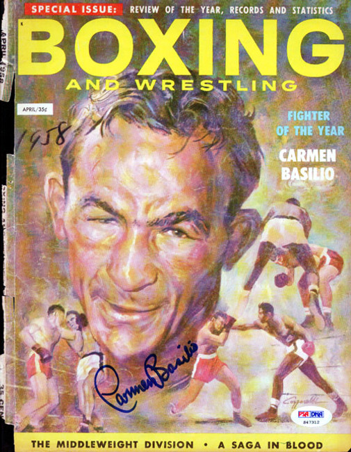Carmen Basilio Autographed Boxing & Wrestling Magazine Cover PSA/DNA #S47312