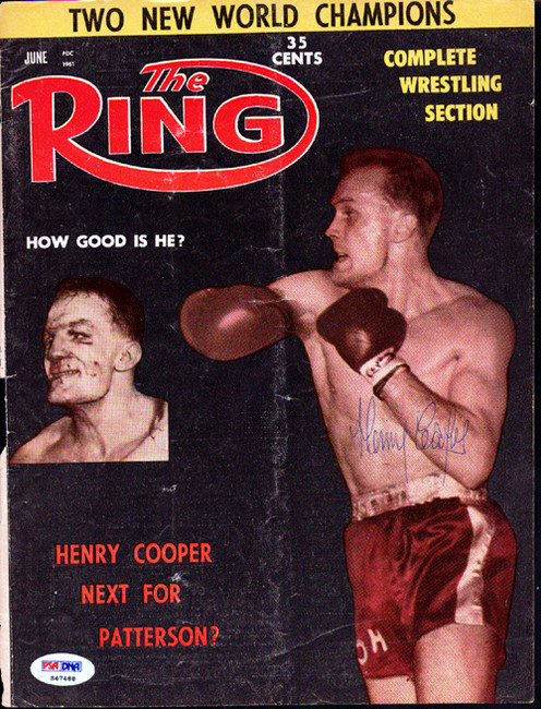 Henry Cooper Autographed The Ring Magazine Cover PSA/DNA #S47488