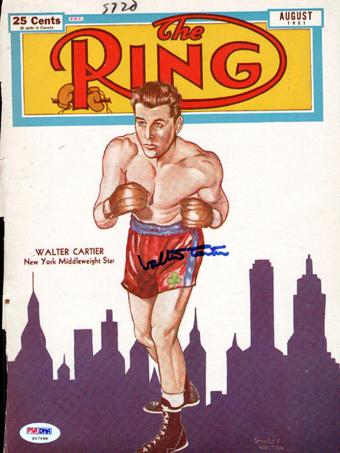 Walter Cartier Autographed The Ring Magazine Cover PSA/DNA #S47496