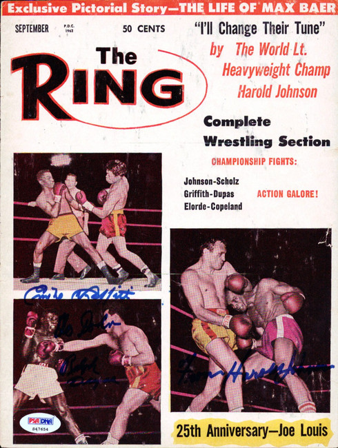Emile Griffith, Ralph Dupas & Harold Johnson Autographed The Ring Magazine Cover "To John" PSA/DNA #S47654