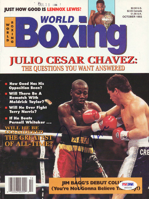 Julio Cesar Chavez Autographed Boxing World Magazine Cover PSA/DNA #S42102