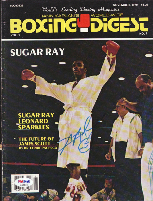 Sugar Ray Leonard Autographed Boxing Digest Magazine Cover PSA/DNA #S49263