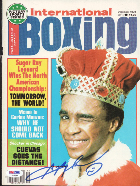 Sugar Ray Leonard Autographed International Boxing Magazine Cover PSA/DNA #S49268