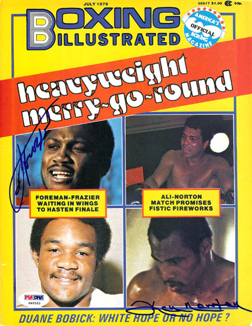 Joe Frazier & Ken Norton Autographed Boxing Illustrated Magazine Cover PSA/DNA #S48565