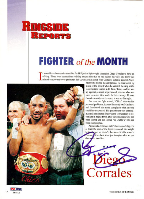 Diego Corrales Autographed Magazine Page Photo PSA/DNA #S47517