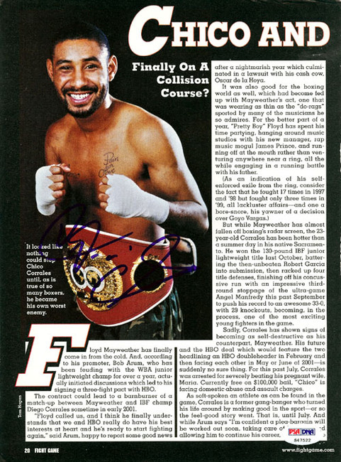 Diego Corrales Autographed Magazine Page Photo PSA/DNA #S47522