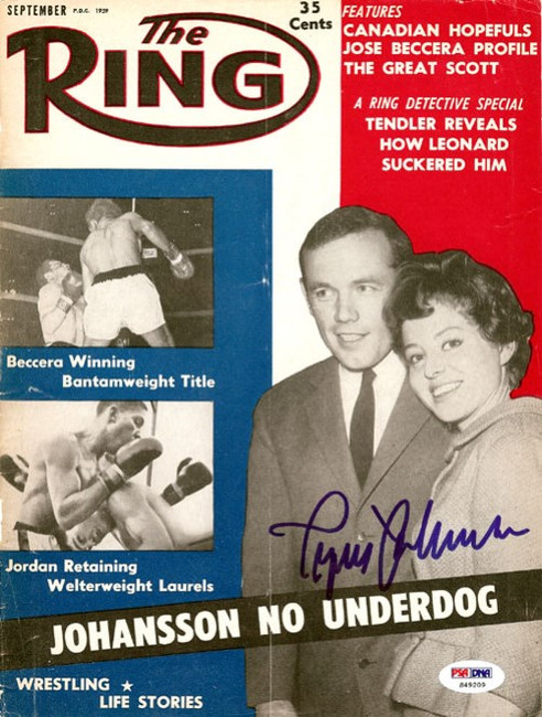 Ingemar Johansson Autographed The Ring Magazine Cover PSA/DNA #S49209