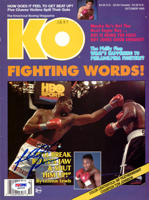 Riddick Bowe Autographed KO Boxing Magazine Cover PSA/DNA #Q95948