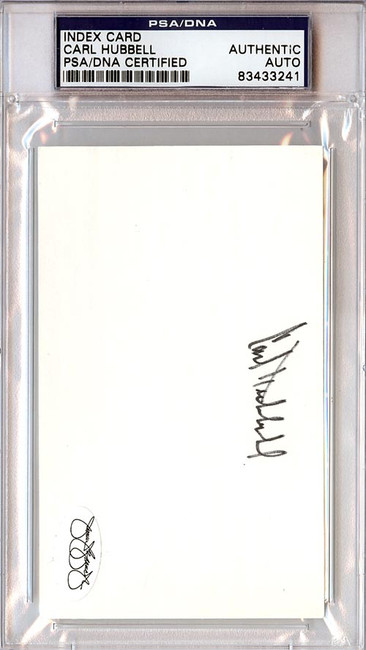 Carl Hubbell Autographed 3x5 Index Card New York Giants PSA/DNA #83433241
