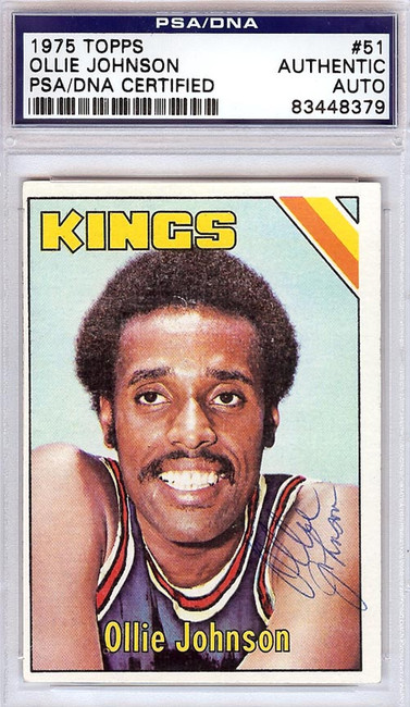 Ollie Johnson Autographed 1975 Topps Card #51 Kansas City Kings PSA/DNA #83448379