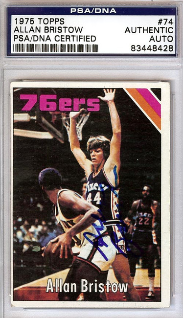 Allan Bristow Autographed 1975 Topps Card #74 Philadelphia 76ers PSA/DNA #83448428