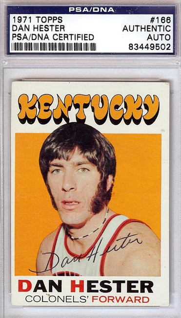 Dan Hester Autographed 1971 Topps Card #166 Kentucky Colonels PSA/DNA #83449502