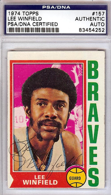 Lee Winfield Autographed 1974 Topps Card #157 Buffalo Braves PSA/DNA #83454252