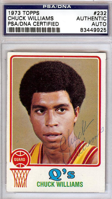Chuck Williams Autographed 1973 Topps Card #232 San Diego Conquistadors PSA/DNA #83449925