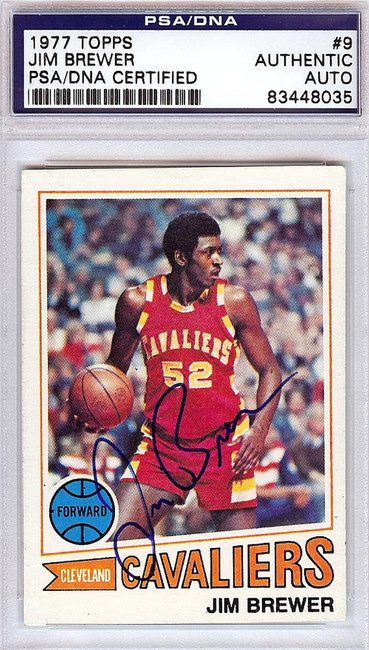 Jim Brewer Autographed 1977 Topps Card #9 Cleveland Cavaliers PSA/DNA #83448035