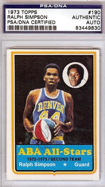 Ralph Simpson Autographed 1973 Topps Card #190 Denver Rockets PSA/DNA #83449830