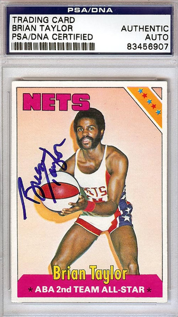 Brian Taylor Autographed 1975 Topps Card #242 New York Nets PSA/DNA #83456907