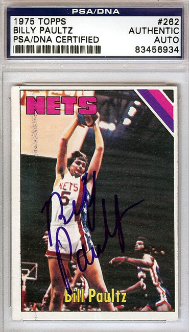 Billy Paultz Autographed 1975 Topps Card #262 New York Nets PSA/DNA #83456934