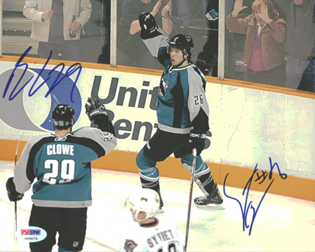 Ryan Clowe & Steve Bernier Autographed 8x10 Photo San Jose Sharks PSA/DNA #U96075