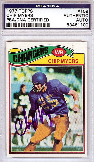 Chip Myers Autographed 1977 Topps Card #109 Cincinnati Bengals PSA/DNA #83461100