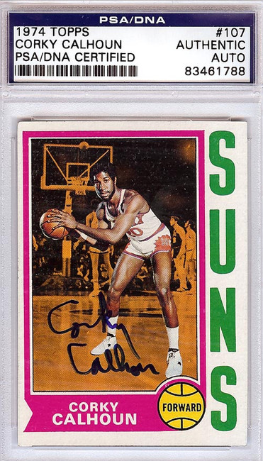 Corky Calhoun Autographed 1974 Topps Card #107 Phoenix Suns PSA/DNA #83461788