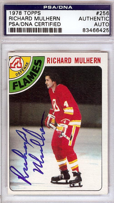 Richard Mulhern Autographed 1978 Topps Card #256 Atlanta Flames PSA/DNA #83466425