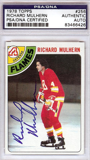 Richard Mulhern Autographed 1978 Topps Card #256 Atlanta Flames PSA/DNA #83466426