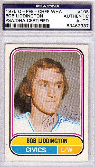 Bob Liddington Autographed 1975 O-Pee-Chee WHA Card #105 Ottawa Civics PSA/DNA #83462987