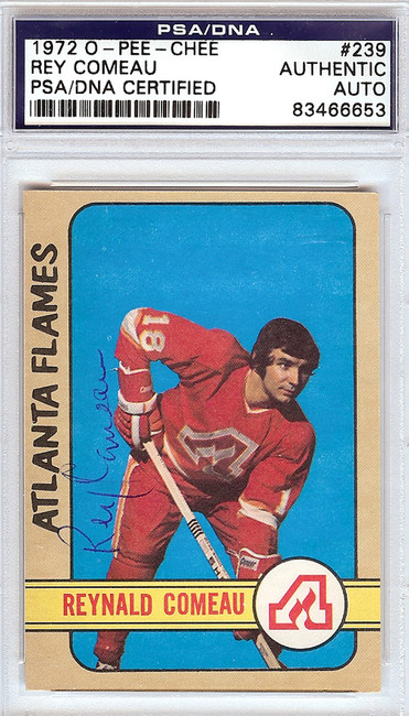 Rey Comeau Autographed 1972 O-Pee-Chee Rookie Card #239 Atlanta Flames PSA/DNA #83466653