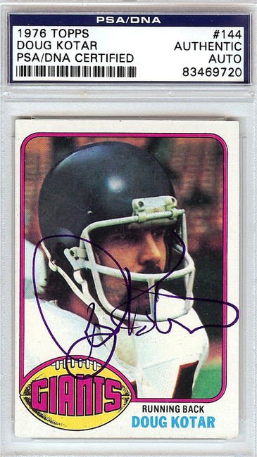 Doug Kotar Autographed 1976 Topps Card #144 New York Giants PSA/DNA #83469720