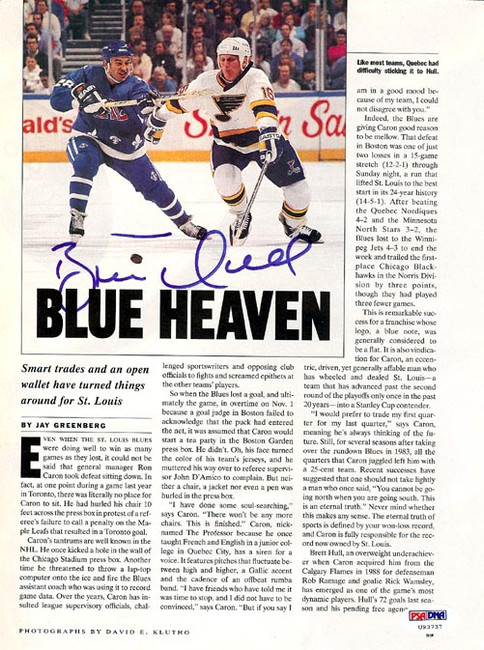 Brett Hull Autographed Magazine Page Photo St. Louis Blues PSA/DNA #U93737