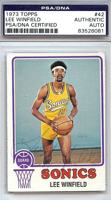 Lee Winfield Autographed 1973 Topps Card #42 Seattle Sonics PSA/DNA #83526081