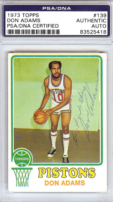 Don Adams Autographed 1973 Topps Card #139 Detroit Pistons PSA/DNA #83525418