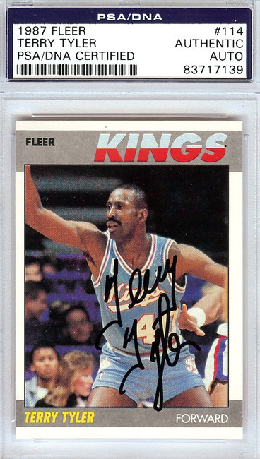 Terry Tyler Autographed 1987 Fleer Card #114 Sacramento Kings PSA/DNA #83717139