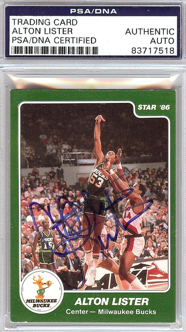 Alton Lister Autographed 1986 Star Card #126 Milwaukee Bucks PSA/DNA #83717518