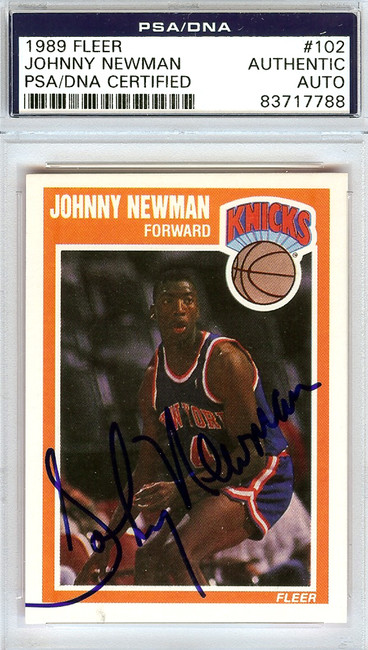 Johnny Newman Autographed 1989 Fleer Rookie Card #102 New York Knicks PSA/DNA #83717788