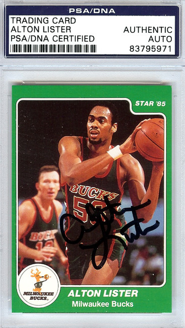 Alton Lister Autographed 1985 Star Card Milwaukee Bucks PSA/DNA #83795971