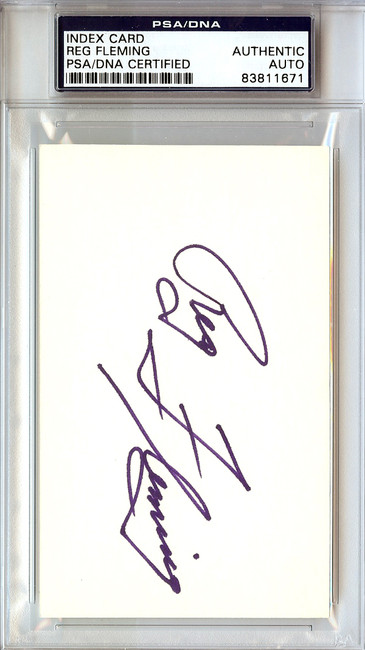 Reg Fleming Autographed 3x5 Index Card Chicago Blackhawks PSA/DNA #83811671