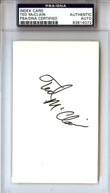 Ted McClain Autographed 3x5 Index Card Carolina Cougars PSA/DNA #83814072