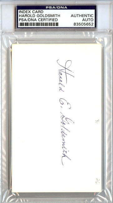 Harold Goldsmith Autographed 3x5 Index Card Boston Braves PSA/DNA #83505652