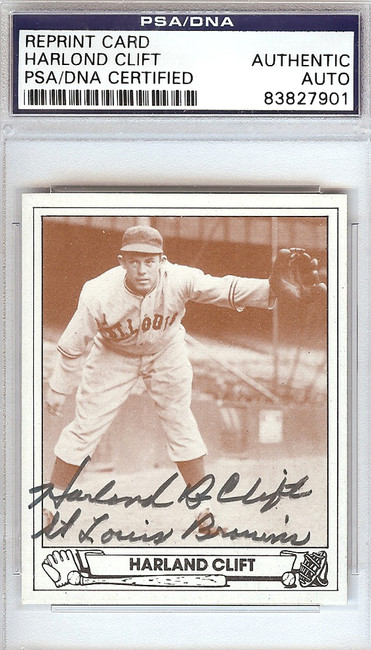 Harlond Clift Autographed 1943 Play Ball Reprint Card #15 St. Louis Browns PSA/DNA #83827901