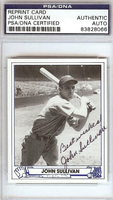 John Sullivan Autographed 1944 Play Ball Reprint Card #21 Washington Senators PSA/DNA #83828066