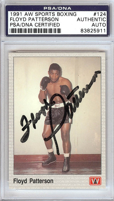 Floyd Patterson Autographed 1991 AW Sports Boxing Card #124 PSA/DNA #83825911