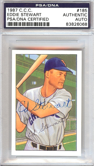 Eddie Stewart Autographed 1952 Bowman Reprints Card #185 Chicago White Sox PSA/DNA #83826068