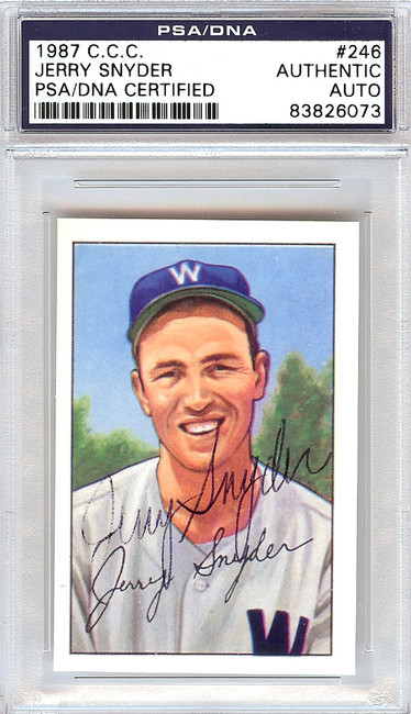 Jerry Snyder Autographed 1952 Bowman Reprints Card #246 Washington Senators PSA/DNA #83826073