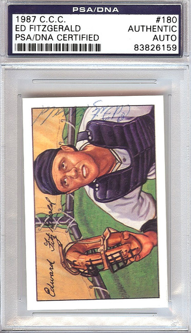 Ed Fitzgerald Autographed 1952 Bowman Reprints Card #180 Pittsburgh Pirates PSA/DNA #83826159