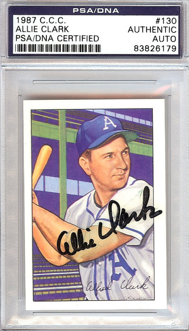 Allie Clark Autographed 1952 Bowman Reprints Card #130 Philadelphia A's PSA/DNA #83826179