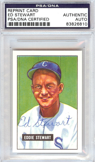 Ed Stewart Autographed 1951 Bowman Reprints Card #159 Chicago White Sox PSA/DNA #83826810