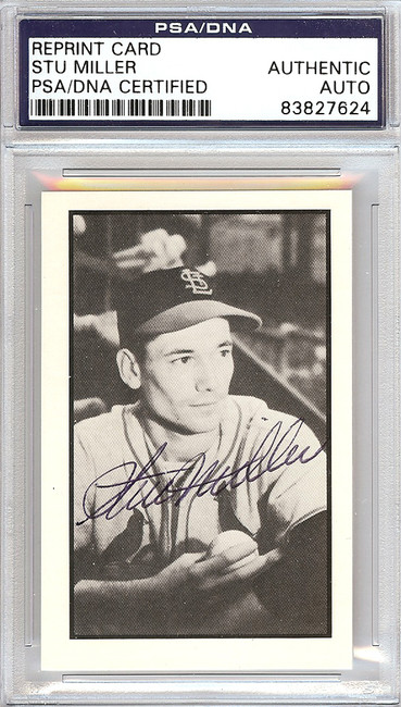 Stu Miller Autographed 1953 Bowman Reprint Card #16 St. Louis Cardinals PSA/DNA #83827624