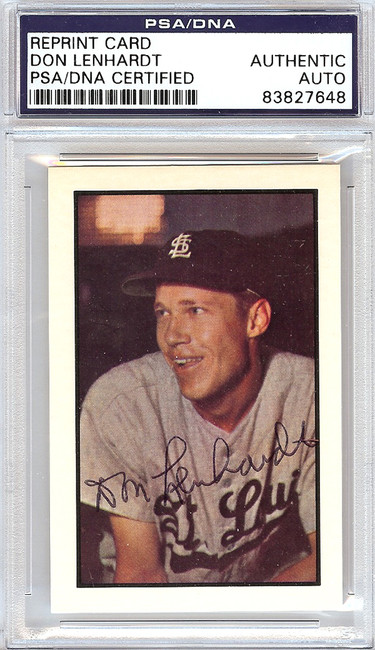 Don Lenhardt Autographed 1953 Bowman Reprint Card #20 St. Louis Browns PSA/DNA #83827648